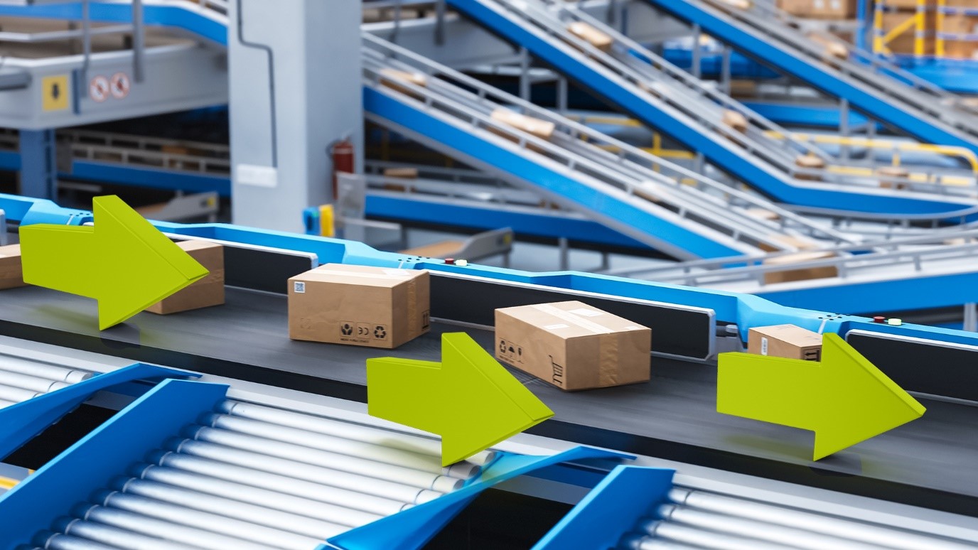 Modern warehouse showcasing automated material flow systems like ASRS and conveyors, symbolizing increased efficiency, margin growth, and operational control.